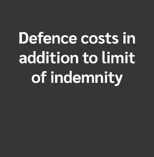 Defence costs in addition to limit of indemnity 