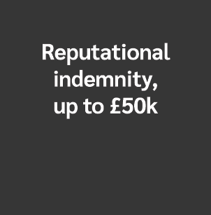 Reputational indemnity, up to £50k
